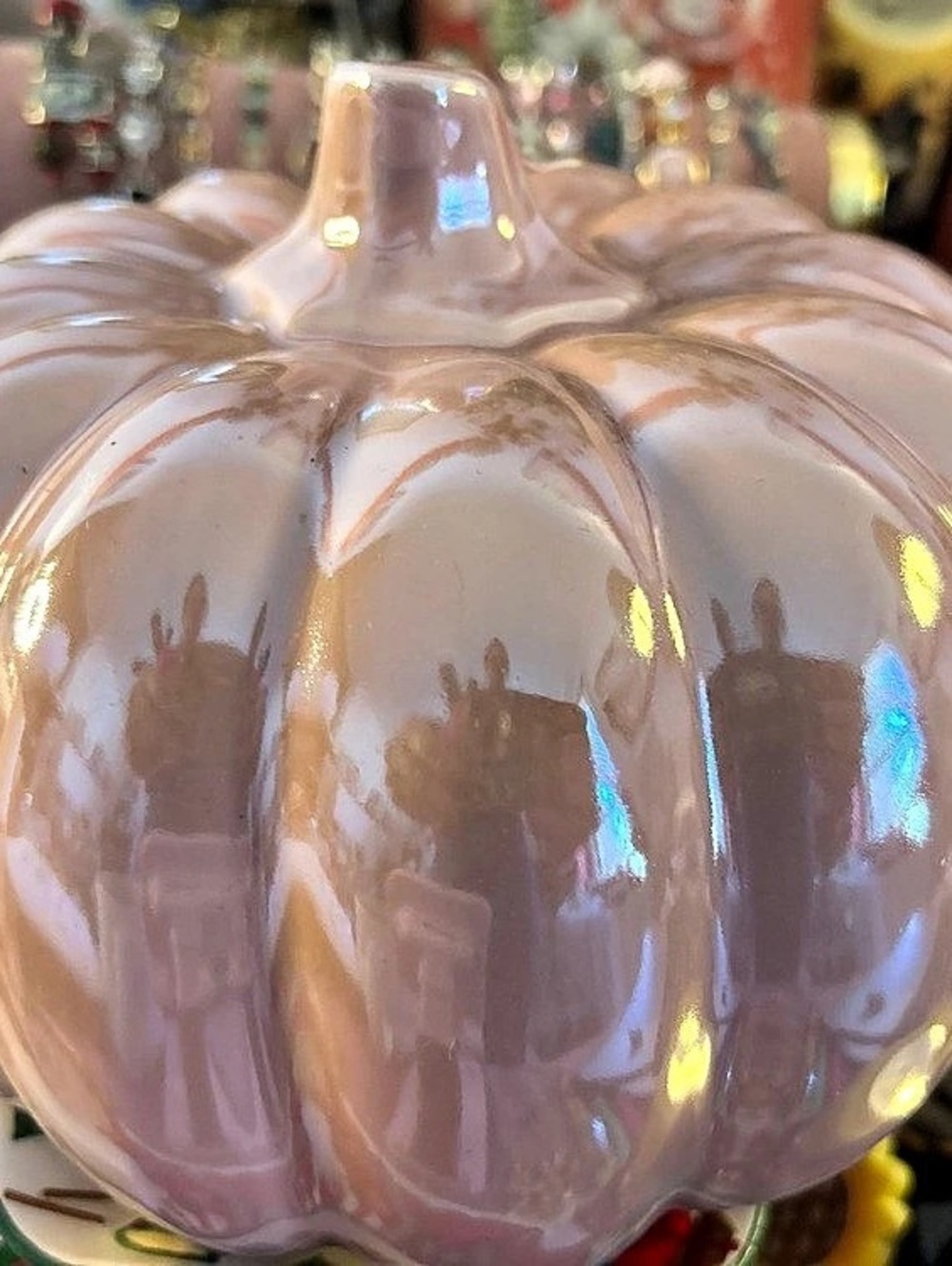 Pink Ceramic Pumpkin Decor